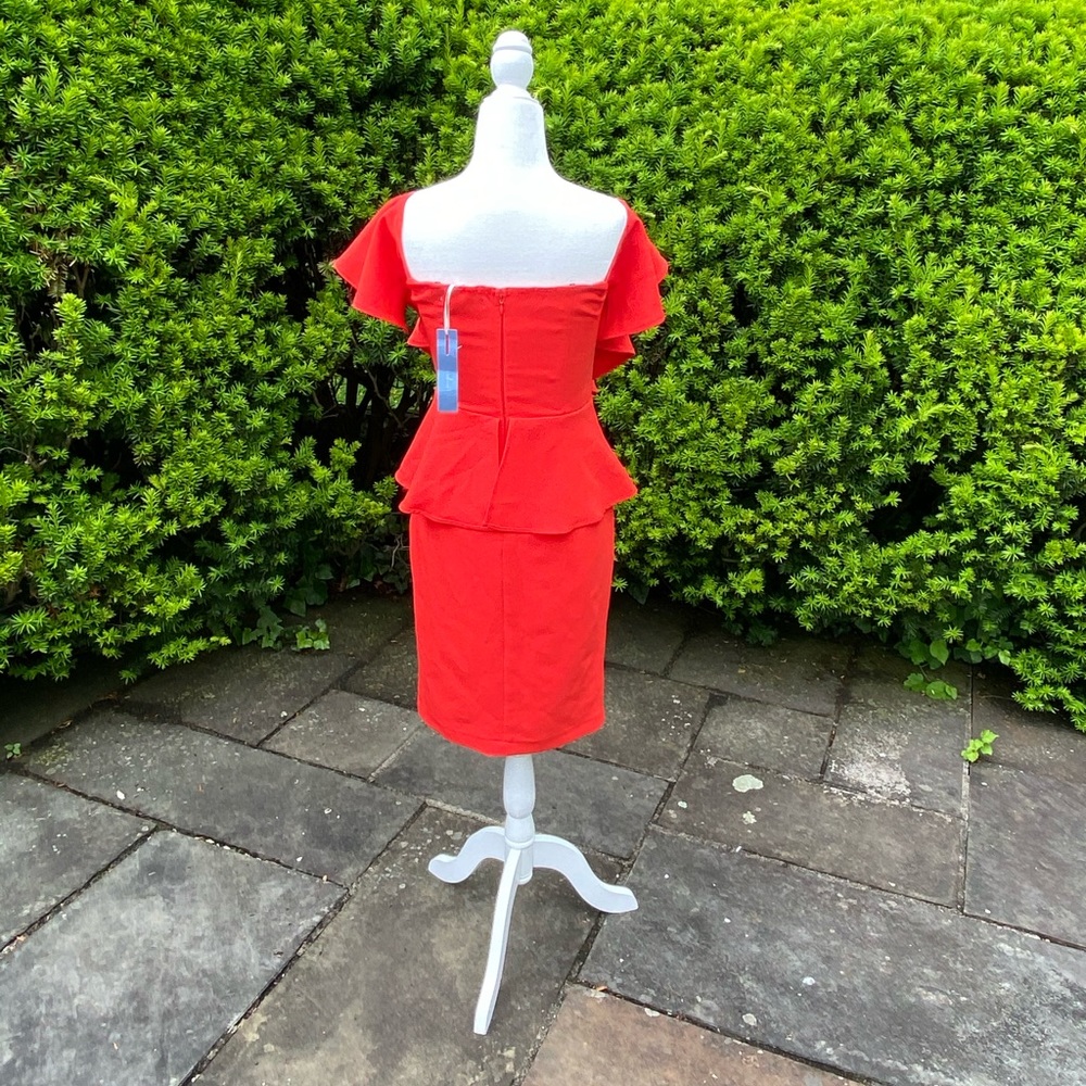 Gorgeous Red Ruffle Peplum Dress**Small $345 - Picture 5 of 9